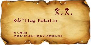Kállay Katalin névjegykártya